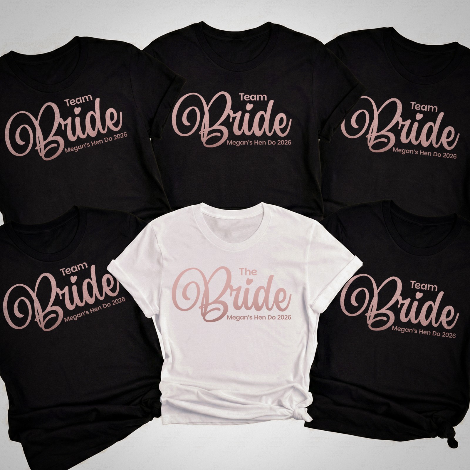 Personalised Hen Party T-Shirts Team Bride Custom Squad Name Wedding Hen Do Top