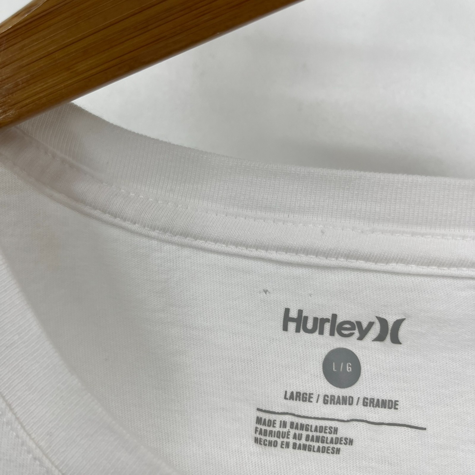 Hurley California T-Shirt Men's Size L White Double Sided Logo Short Sleeve gallery
