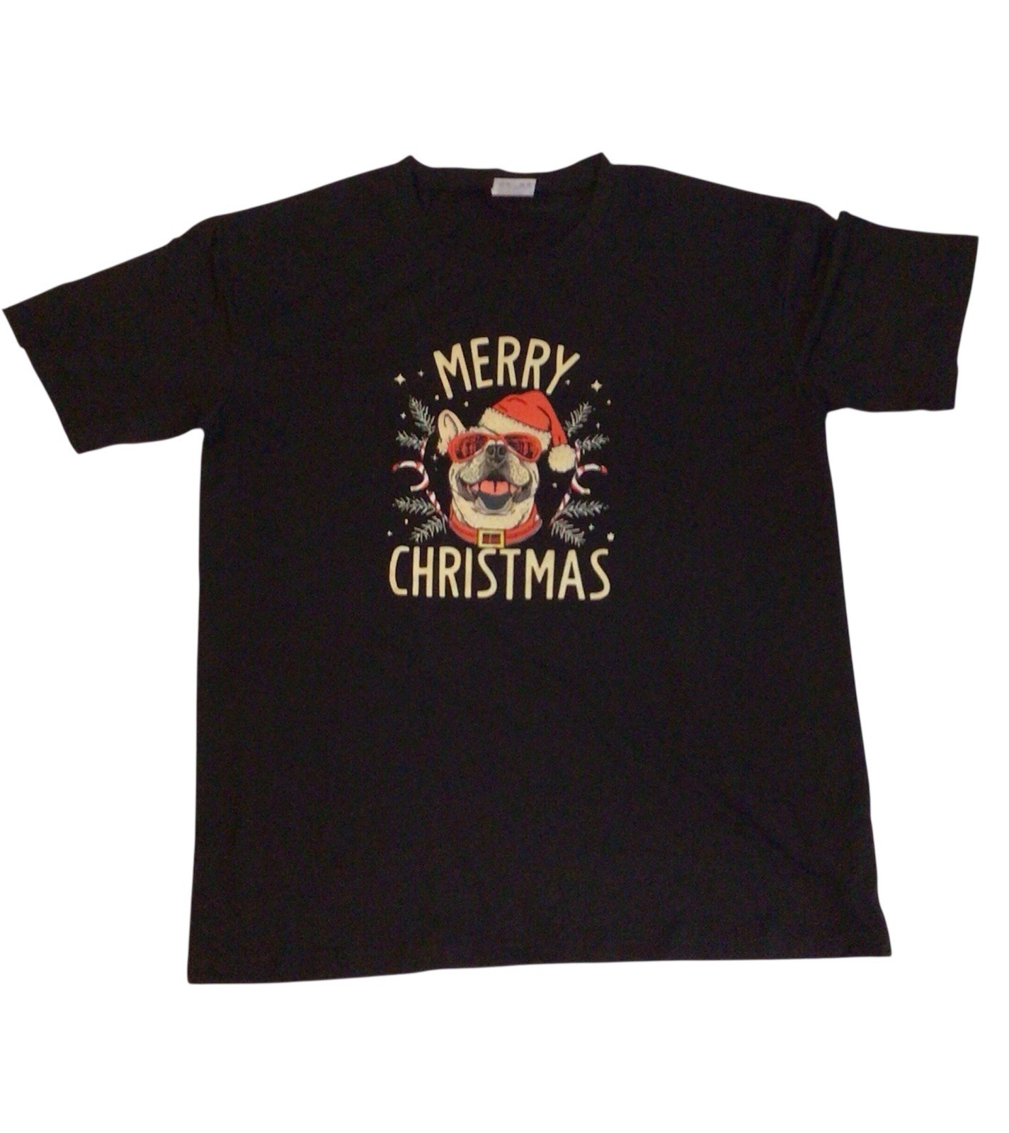 Men Black Merry Christmas T-shirt