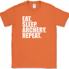 Eat Sleep Archery Repeat T-Shirt Funny Sports Bow Arrow Humor Gift Text Tee
