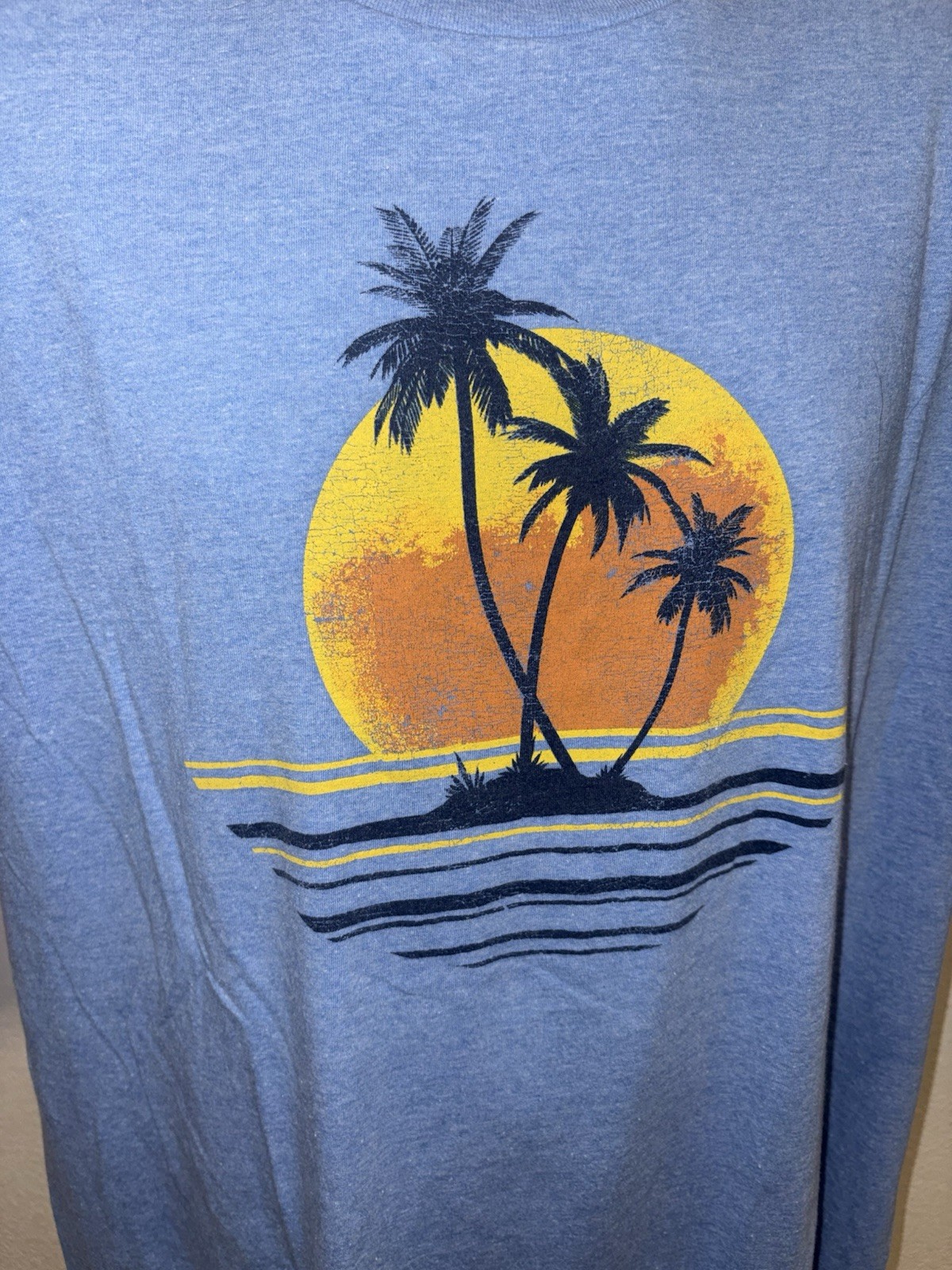Sonoma Sunset Palm Tree Print Short Sleeve Crew Neck T Shirt Men XL Top gallery
