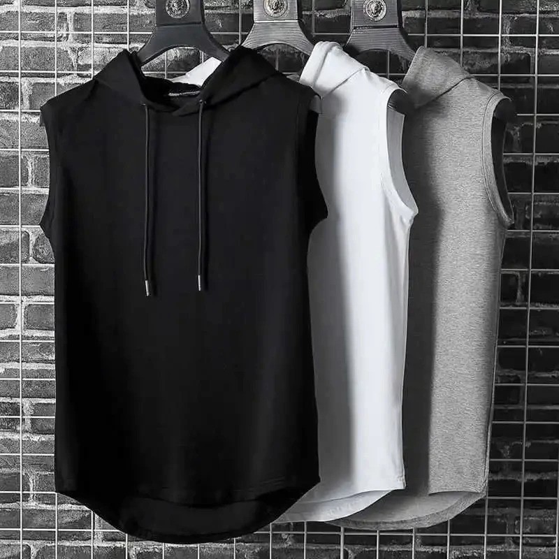 2026 Solid Color Men's Tank Top Hip Hop Sleeveless Vest Gym Casual Shirt gallery
