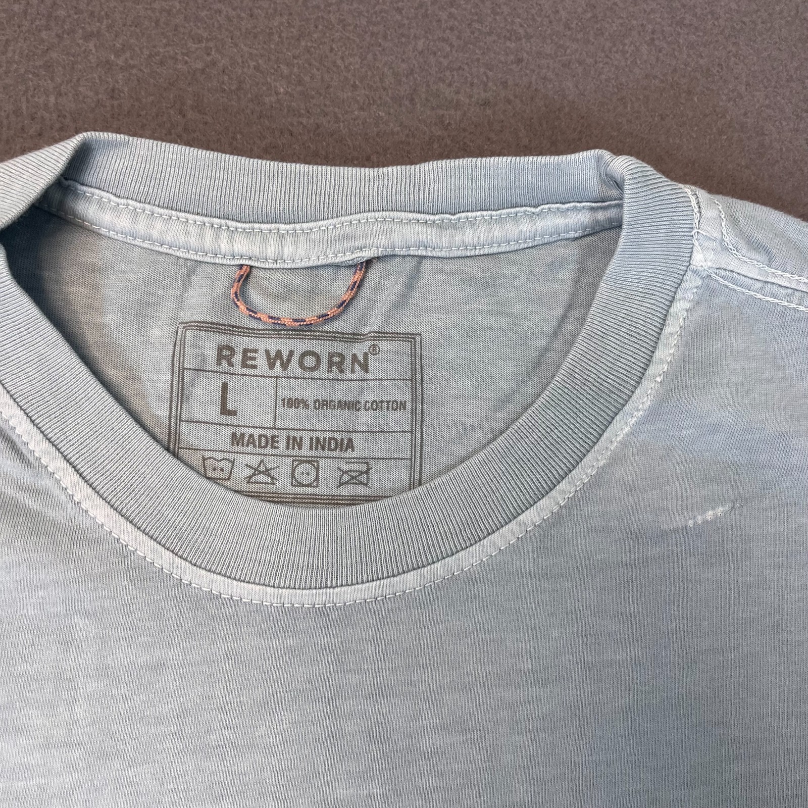 Reworn Long Sleeve Everyday T Shirt Men's Lg Chambray 100% Cotton Outdoor NWOT gallery
