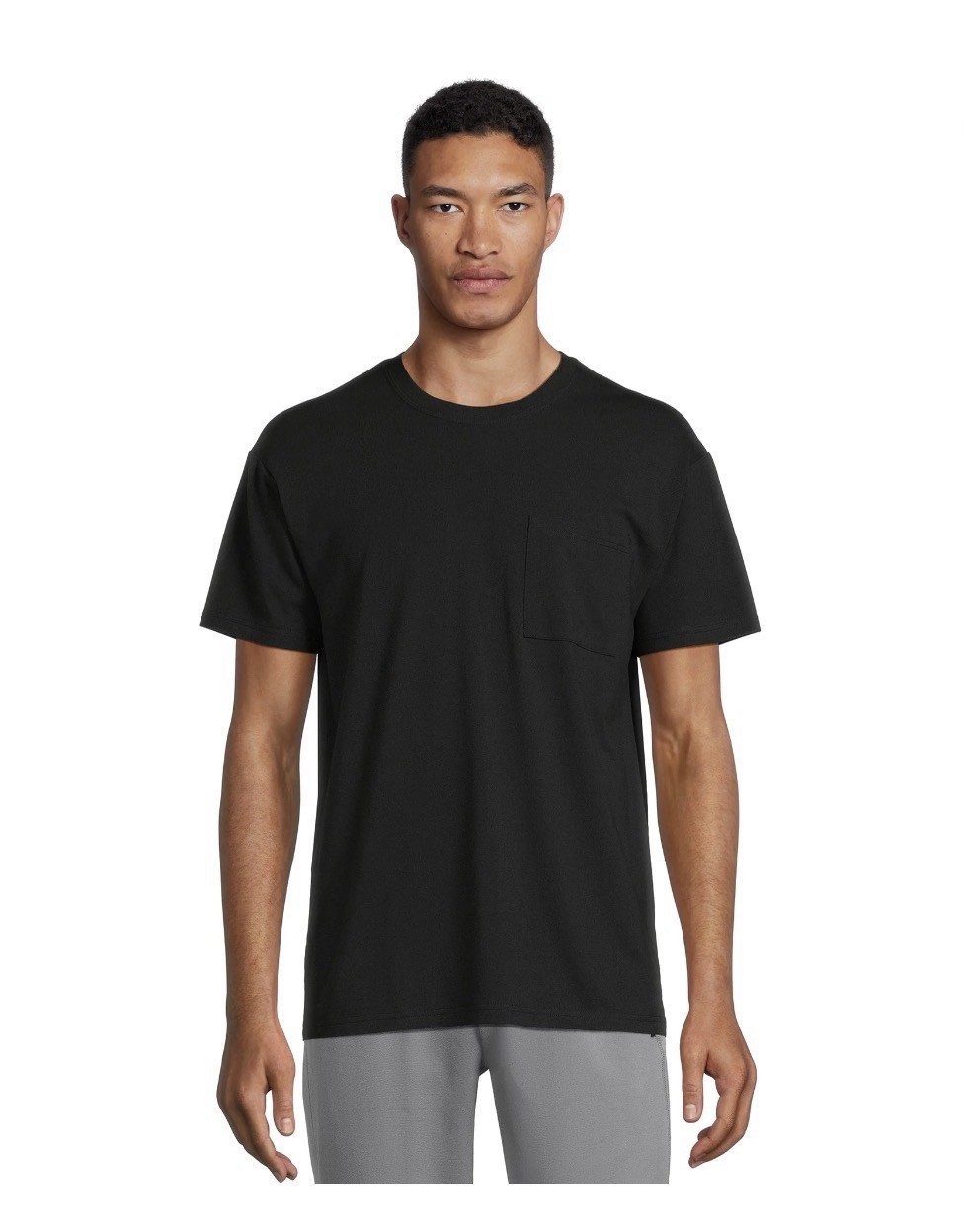 ATHLETIC WORKS Men’s L (42-44) Tri-Blend Pocket Tee Short Sleeve • Rich Black gallery