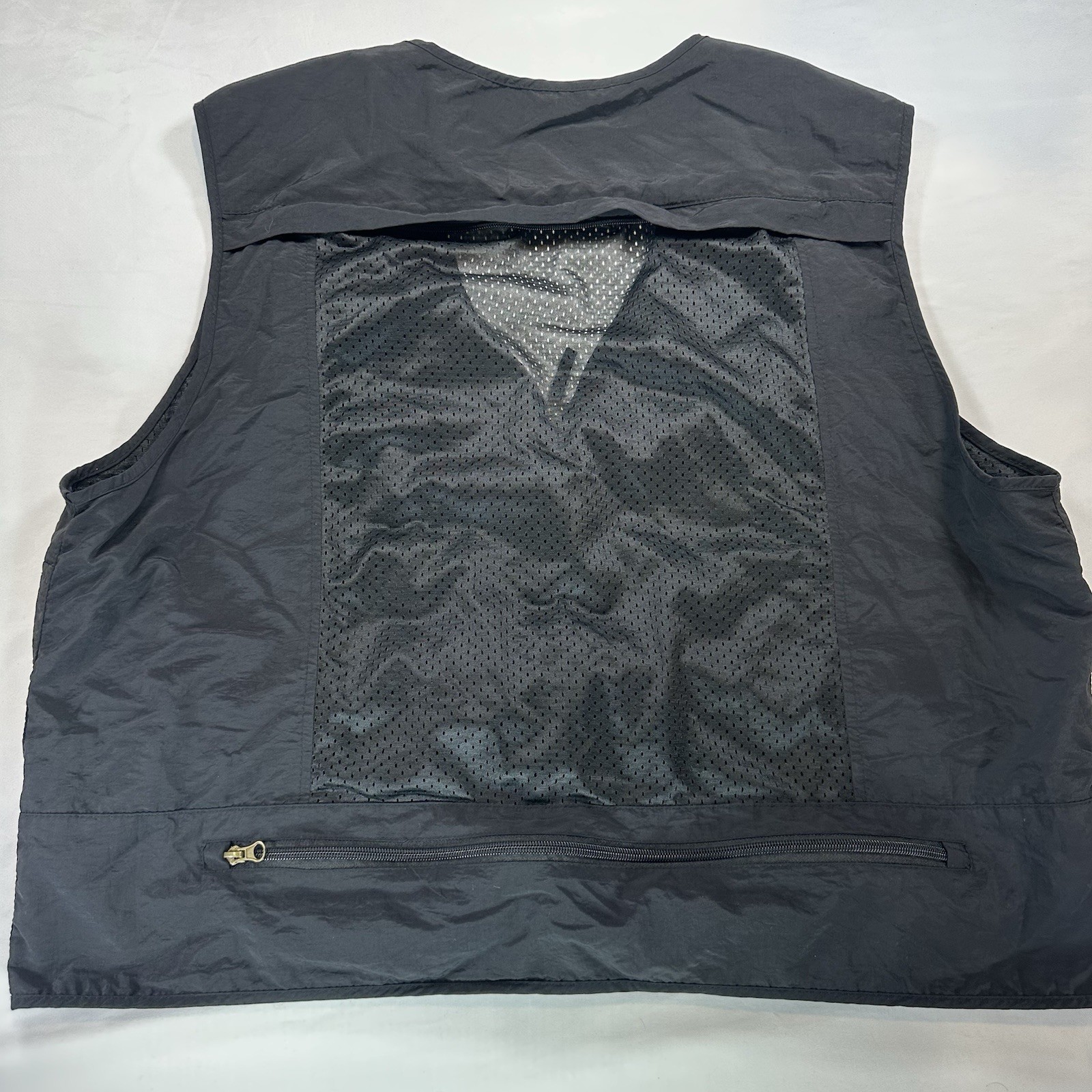 Mens Leisure Sports Multi Pocket Vest Fishing Outdoor Vest Solid Color Sz XL gallery