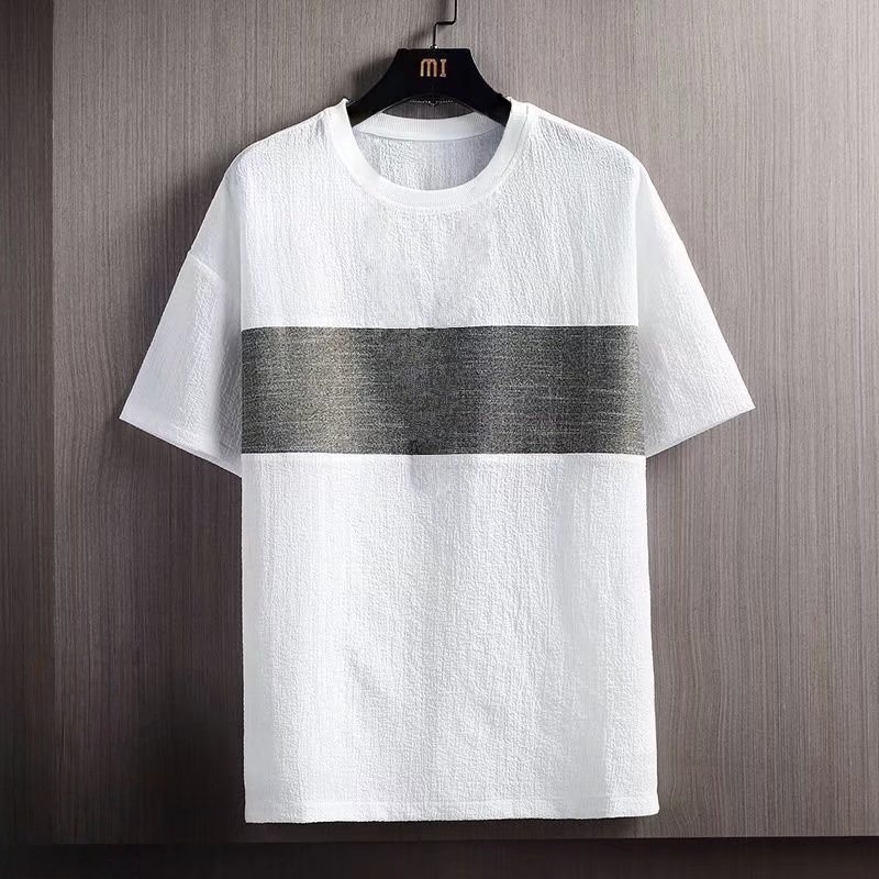 New Men's Polyester Fiber Plain Crew Neck Ice Silk Short Sleeves T-Shirt M-3XL gallery