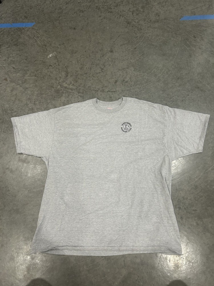 Hanes Beefy-T Men’s Gray Logo Graphic Crew Neck Short Sleeve T-Shirt Size 3XL