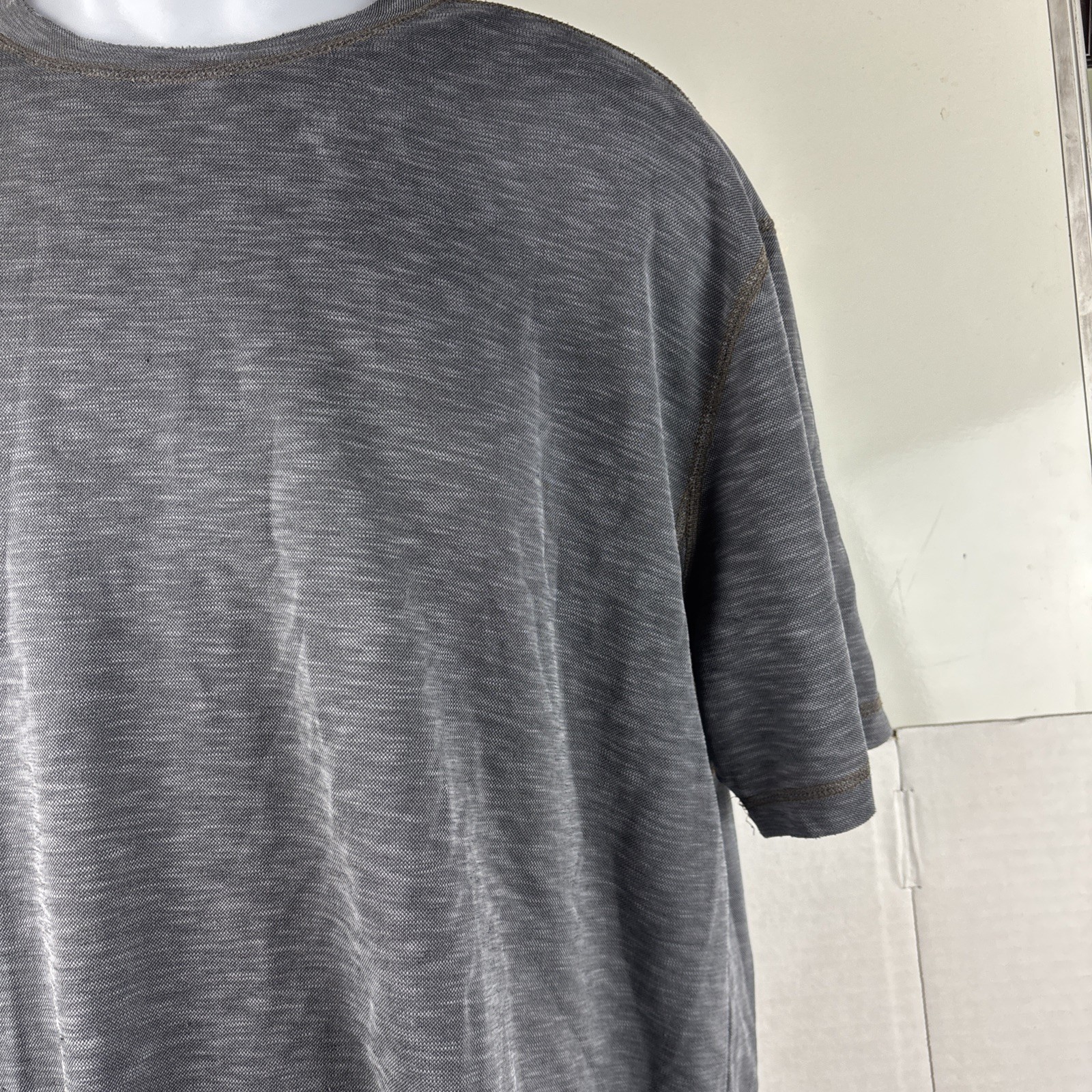 TOMMY BAHAMA Tencel Shirt Mens XL Short Sleeve Gray Textured Outdoor Lightweight gallery