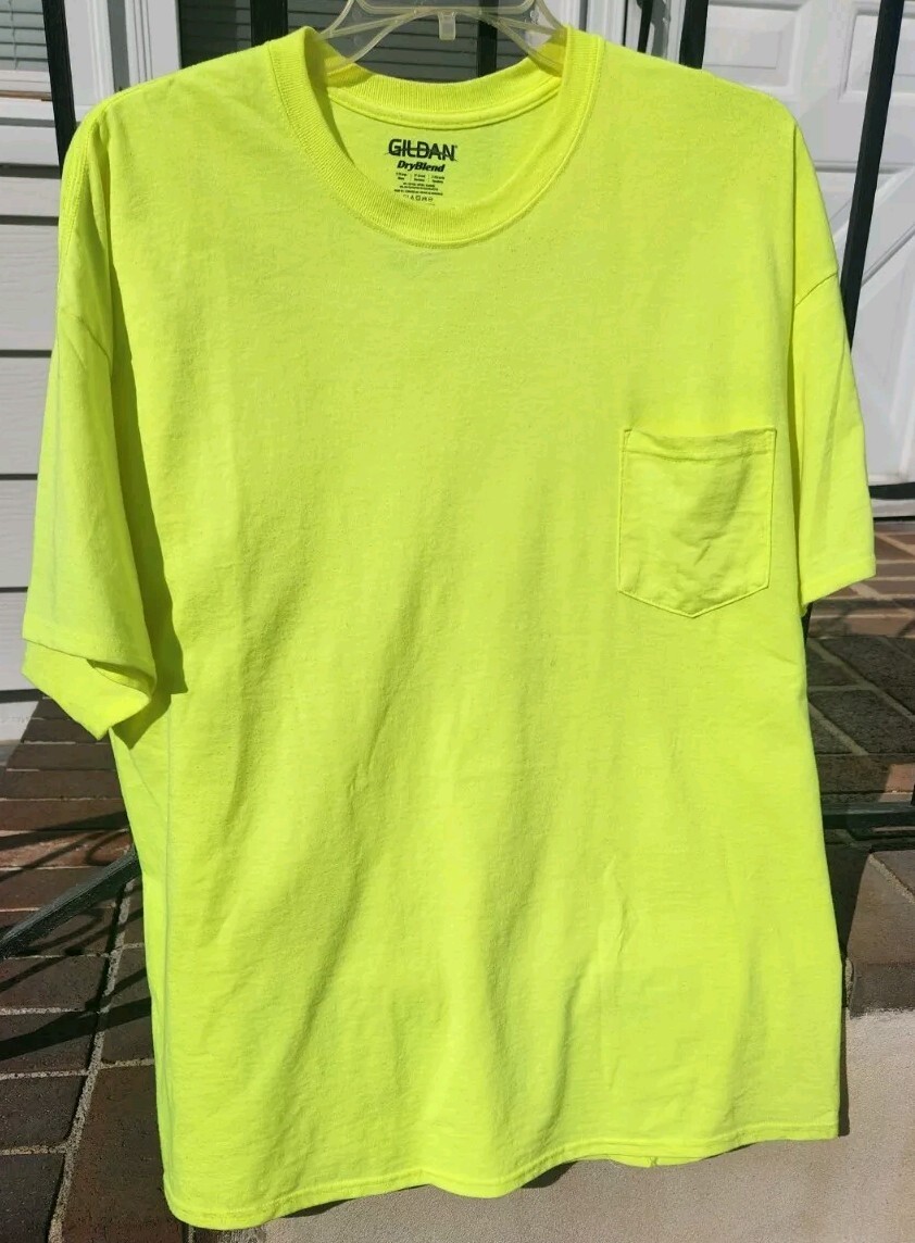 Safety Yellow Caution T-Shirt 2XL Men Women Unisex Unused Gildan Garments gallery