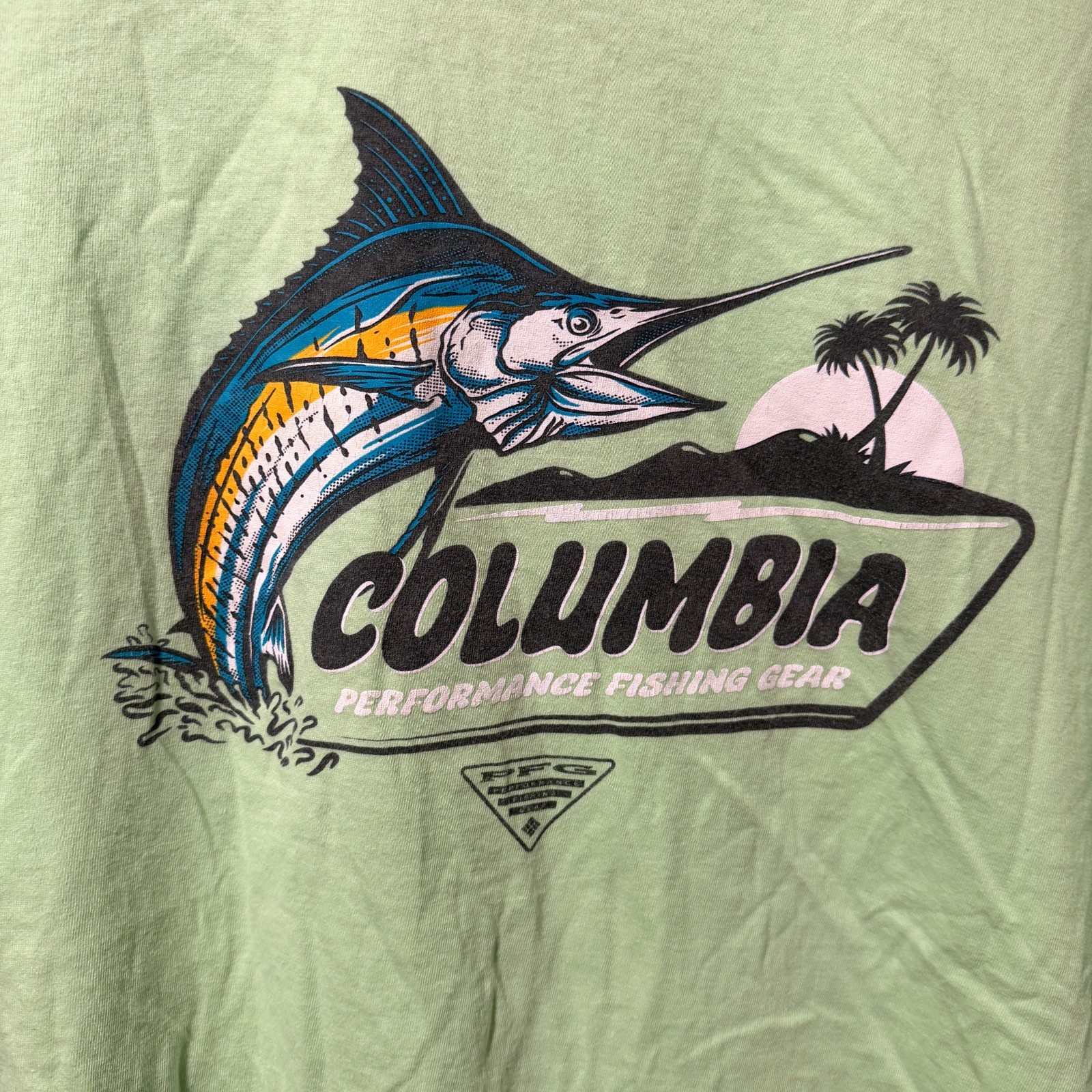 Columbia Shirt PFG Marlin Graphic Mens XL Green Short Sleeve Fishing Tee gallery