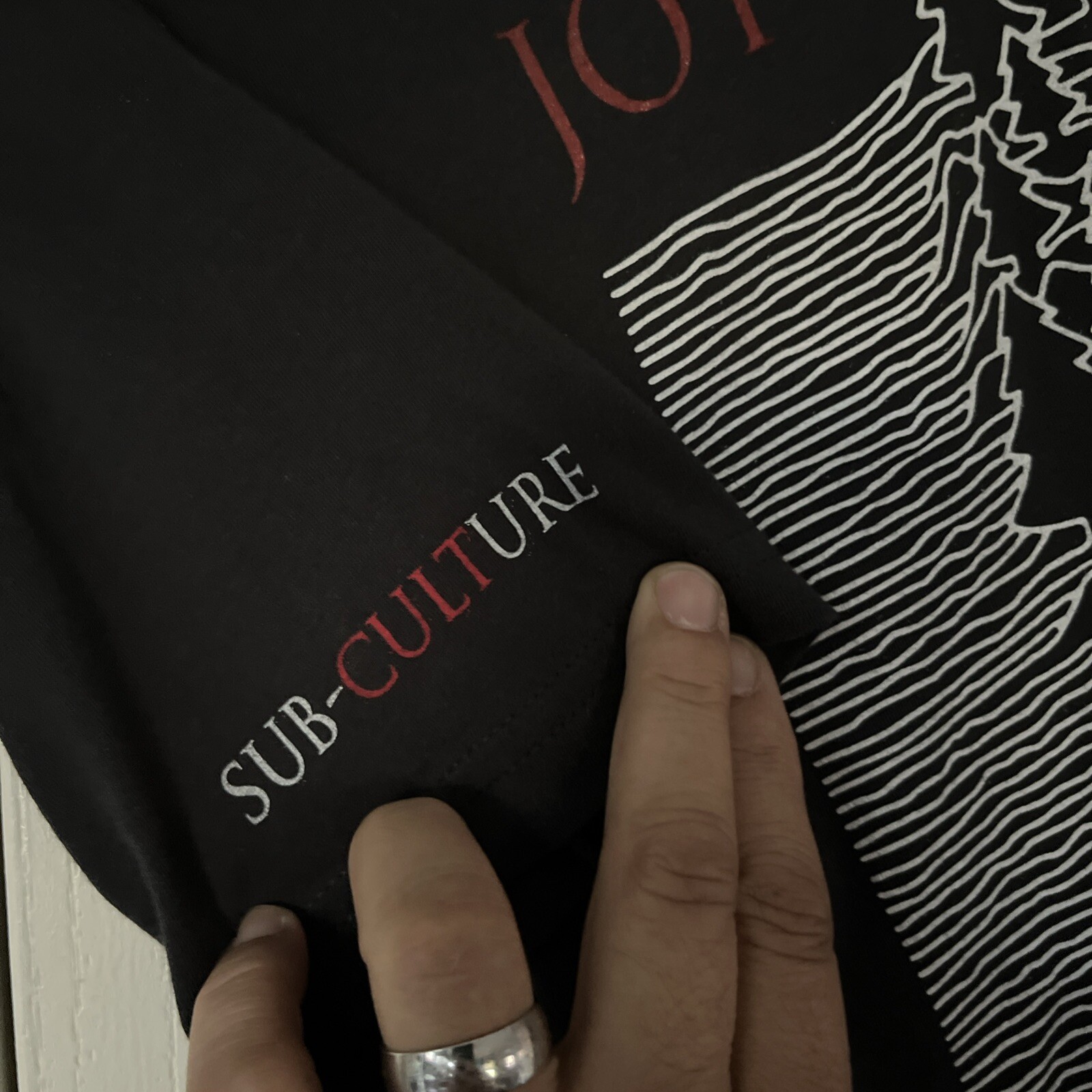 Joy Division /Joy Cult Collab Unknown Pleasures Trees, Goth, Style Sz Small gallery