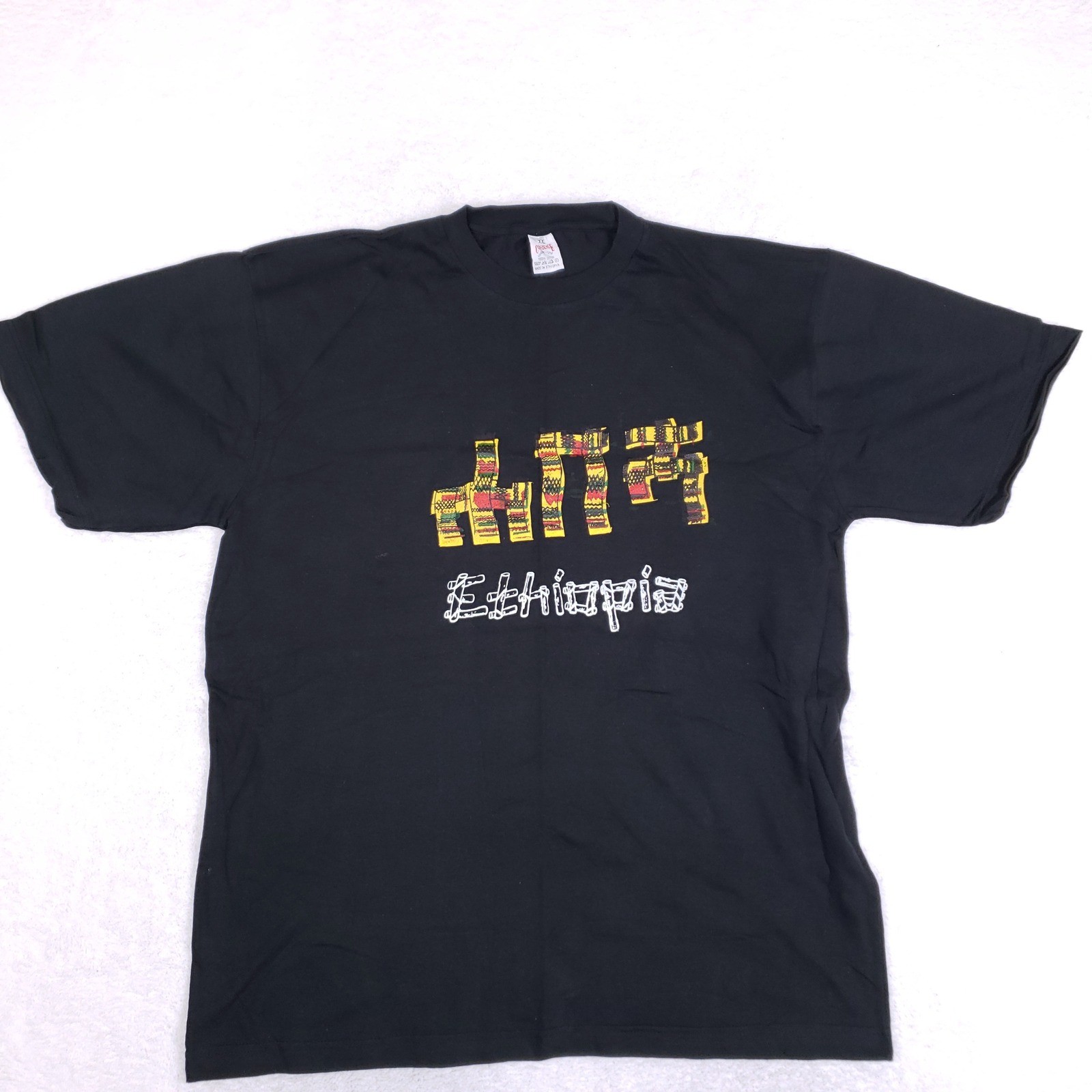 Confidence Ethiopia Graphic T Shirt Mens XXL Black Rasta Amharic Souvenir Cotton gallery