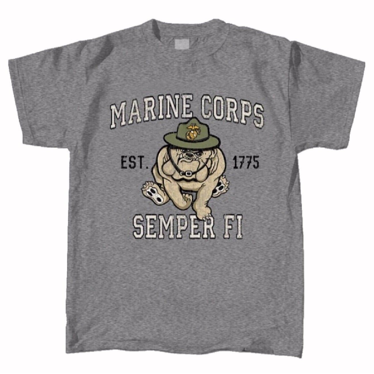 U.S. Marines USMC Retro Bulldog Mascot Short Sleeve T-Shirt NEW Fast Free Ship gallery