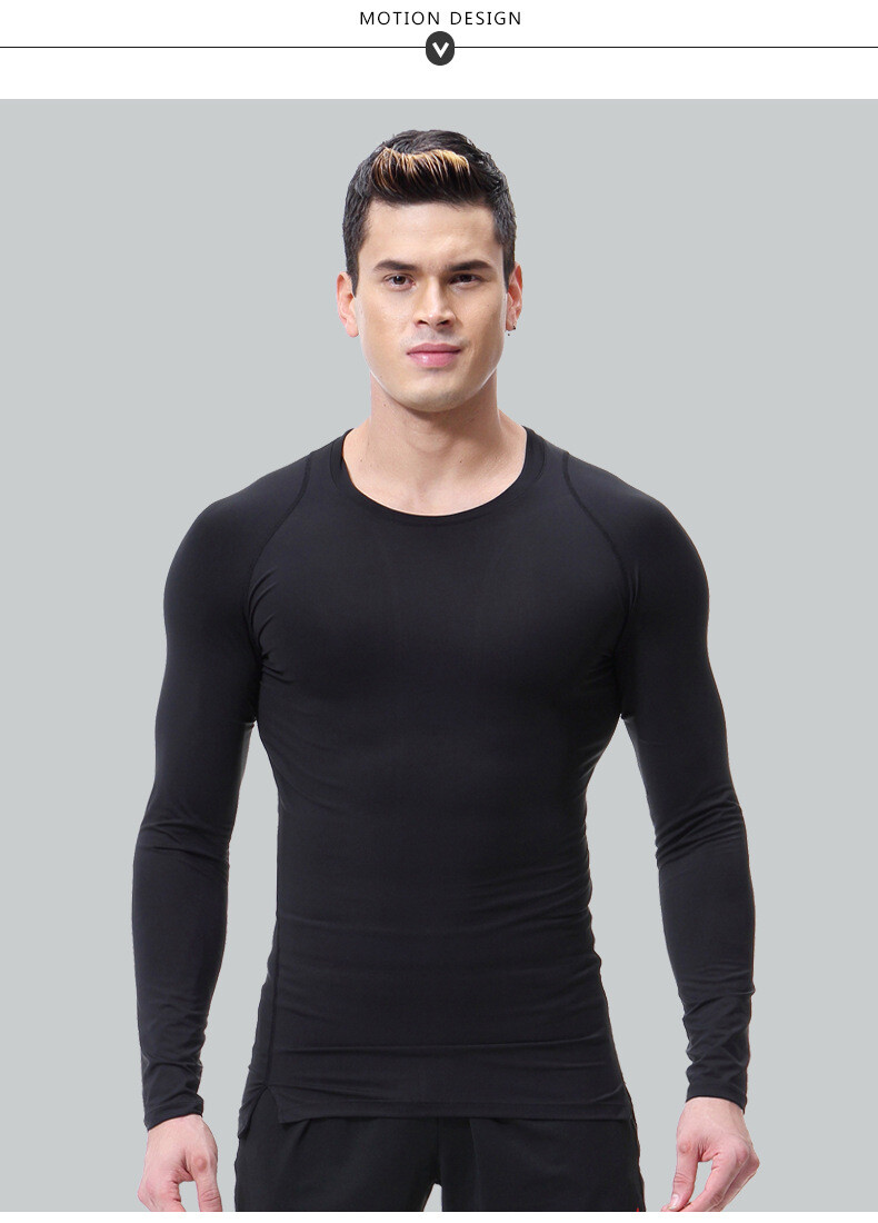 Men Compression Training Shirt Thermal Underwear Layer Workout Tops Long Sleeves gallery