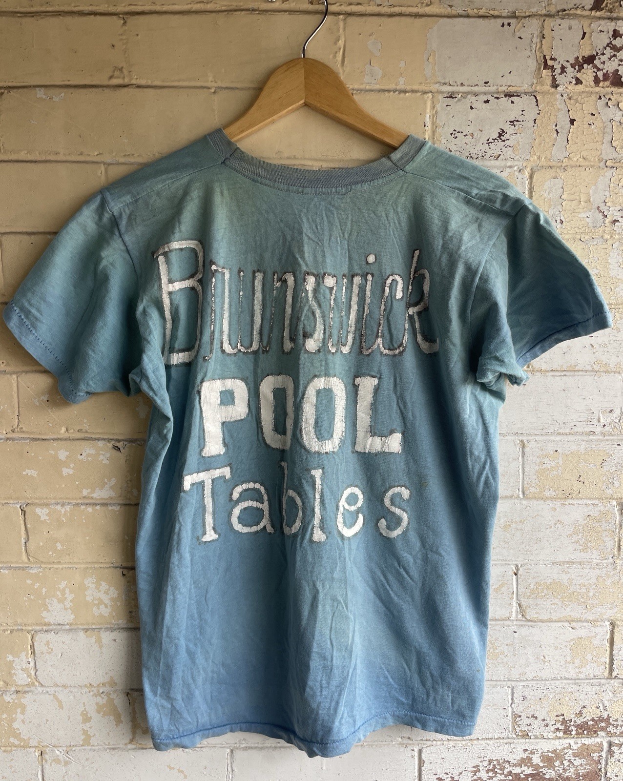 Vtg 1970s Fruit Of The Loom 2 Tone Pocket T-Shirt Hand Painted Bowling Sz M gallery