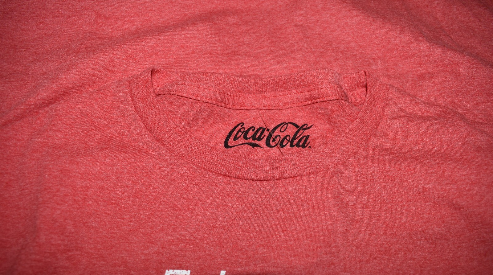 Coca-Cola Mens Enjoy Coca-Cola Distressed Print Heather Red Coke Shirt New M-3XL gallery