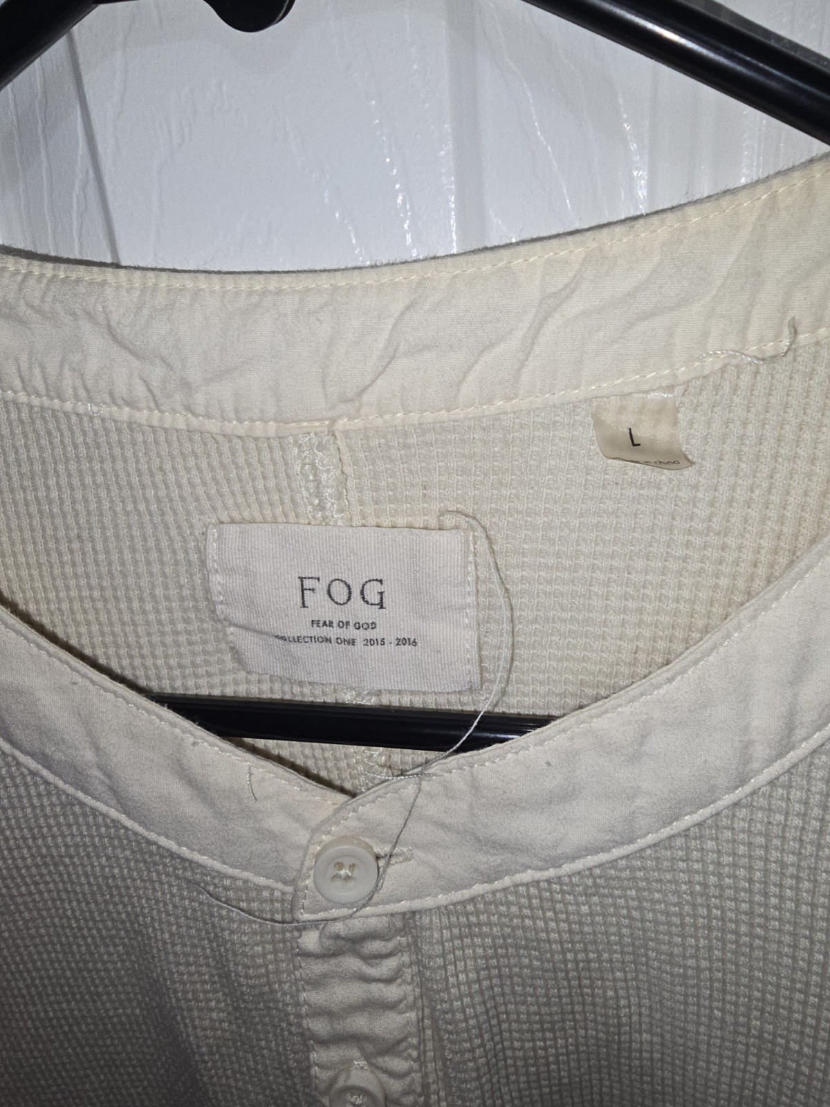 Fear Of God FOG Collection One 2015-2016 Beige Waffle Henley Men’s Size Large