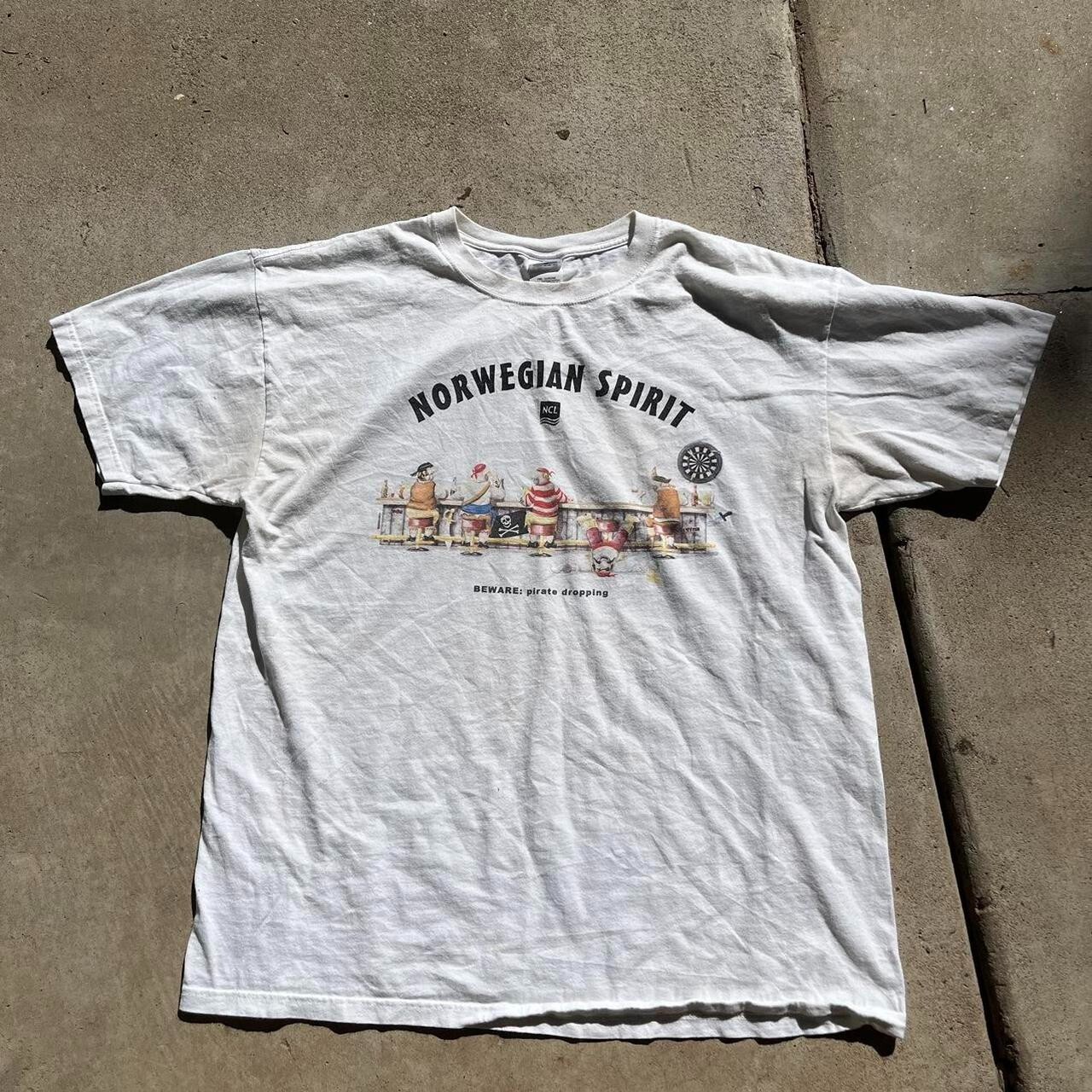 Y2K Norwegian cruise line pirate humor travel tee XL gallery