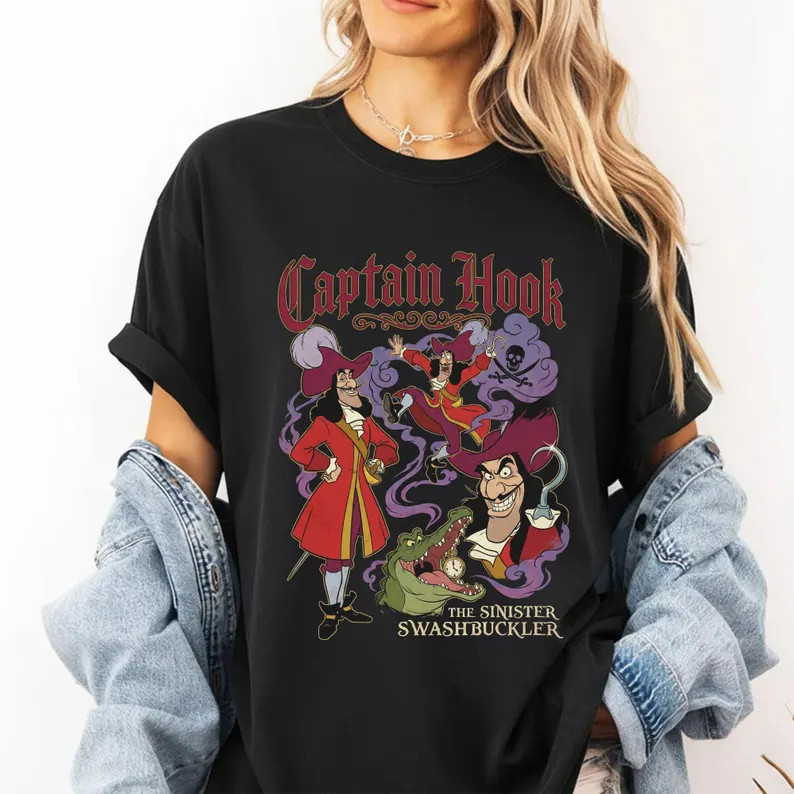 Disney Villains Captain Hook Shirt, Captain Hook Pirate Shirt, Peter Pan