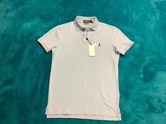 Ralph Lauren M CLASSICS 1 Periwinkle Blue Collared Henley Slits Short Sleeve Shi