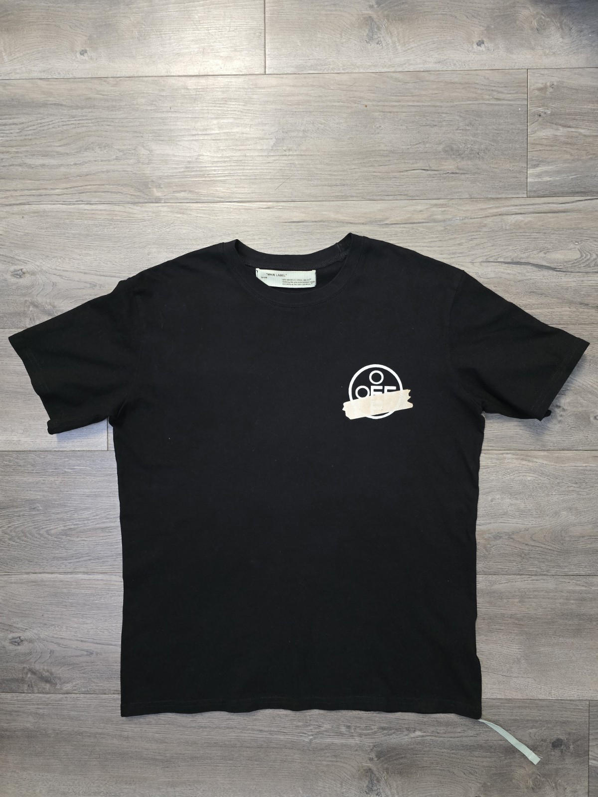 Virgil Abloh Off-White Tape Arrows T-Shirt Black/Beige, Size M, 100% Cotton gallery