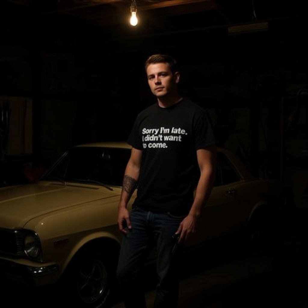Funny Sorry I'm Late I Didn't Want to Come T-Shirt Mens Unisex Tee Gift Joke gallery