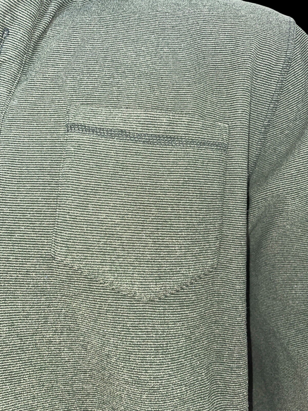 Mens LL Bean Long Sleeve Shirt Large Outdoor Army Green 1/4 Button Pull On gallery