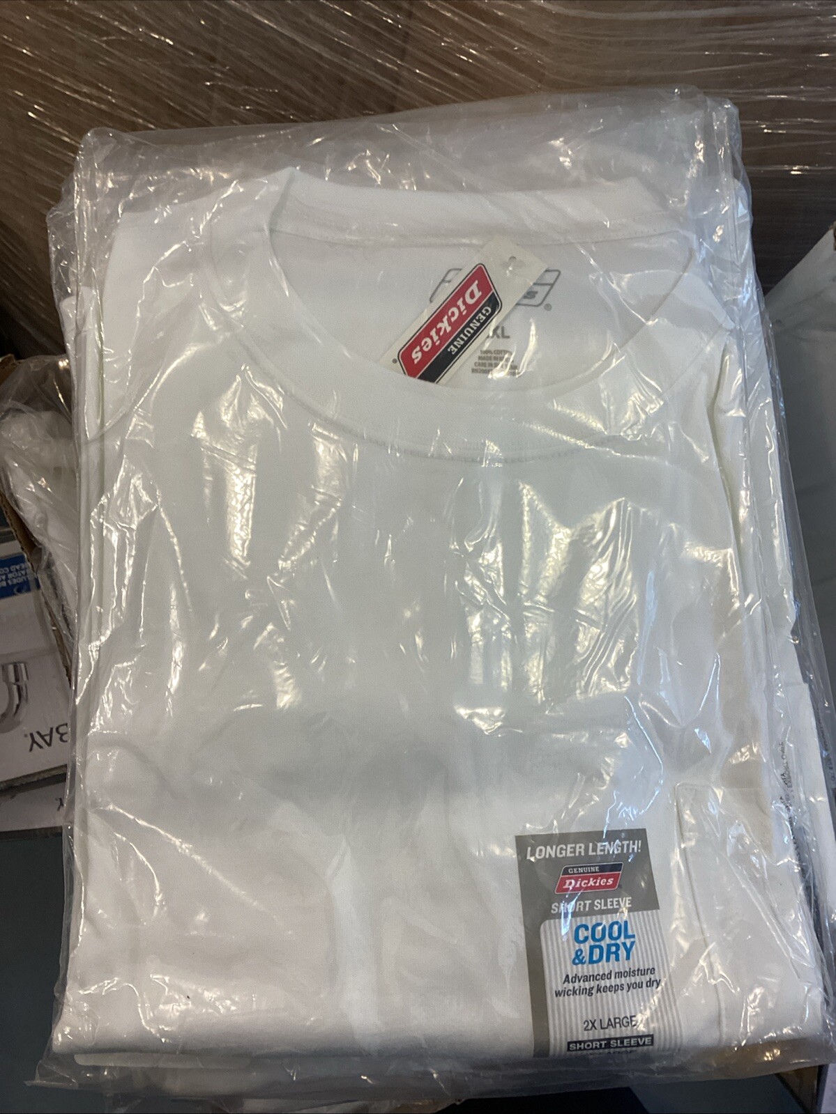 Genuine Dickies Men Short Sleeve Cool Dry T-Shirt 2XL White With Pocket gallery