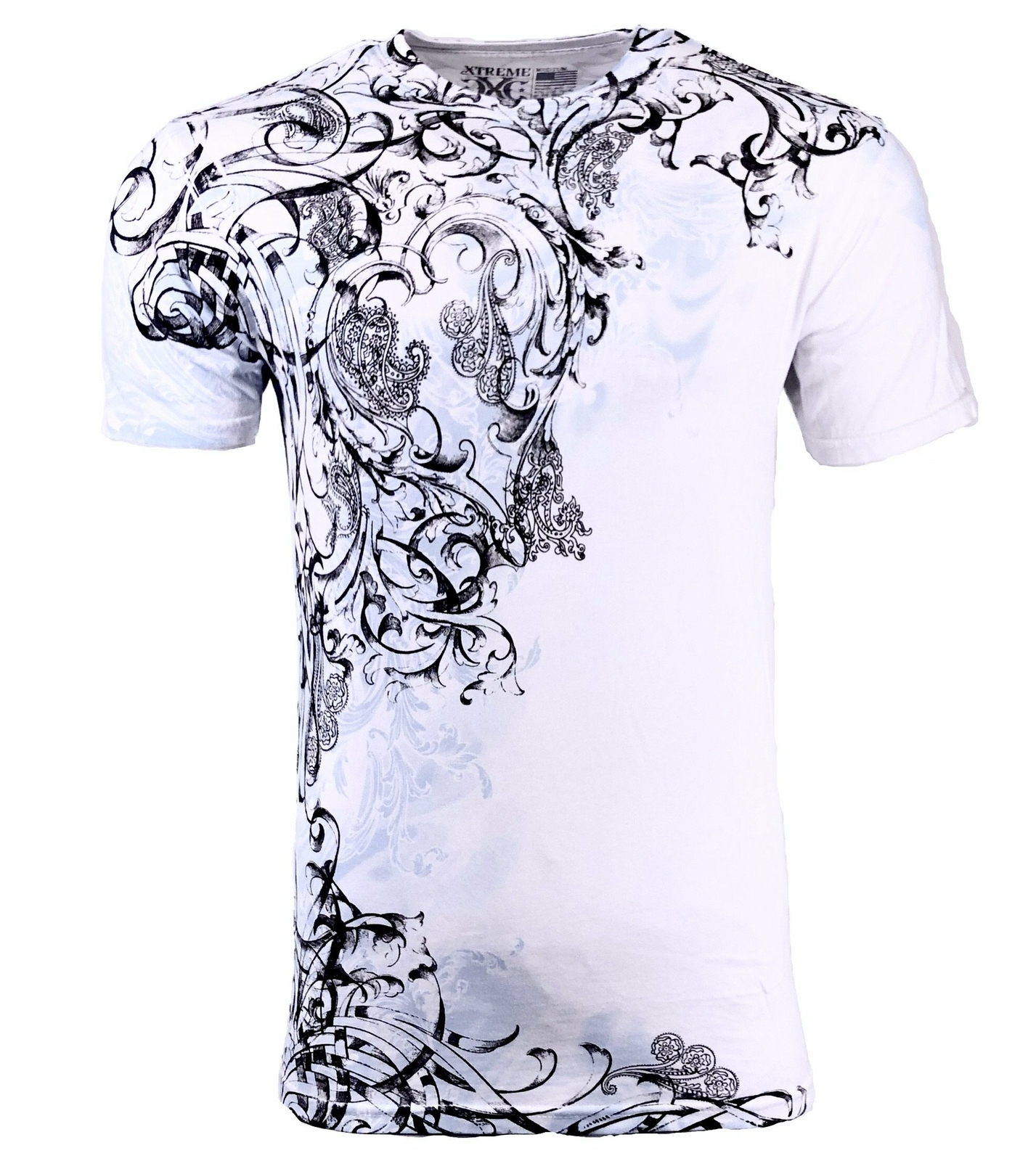 Xtreme Couture by Affliction Men’s T-Shirt SCRAP HEAP Biker White MMA