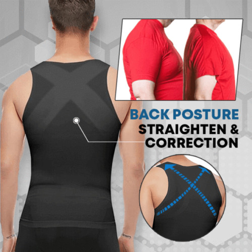 Men's Shaper Cooling Tank Top Compression Belly Chest Slimming T-Shirt Gym Vest gallery