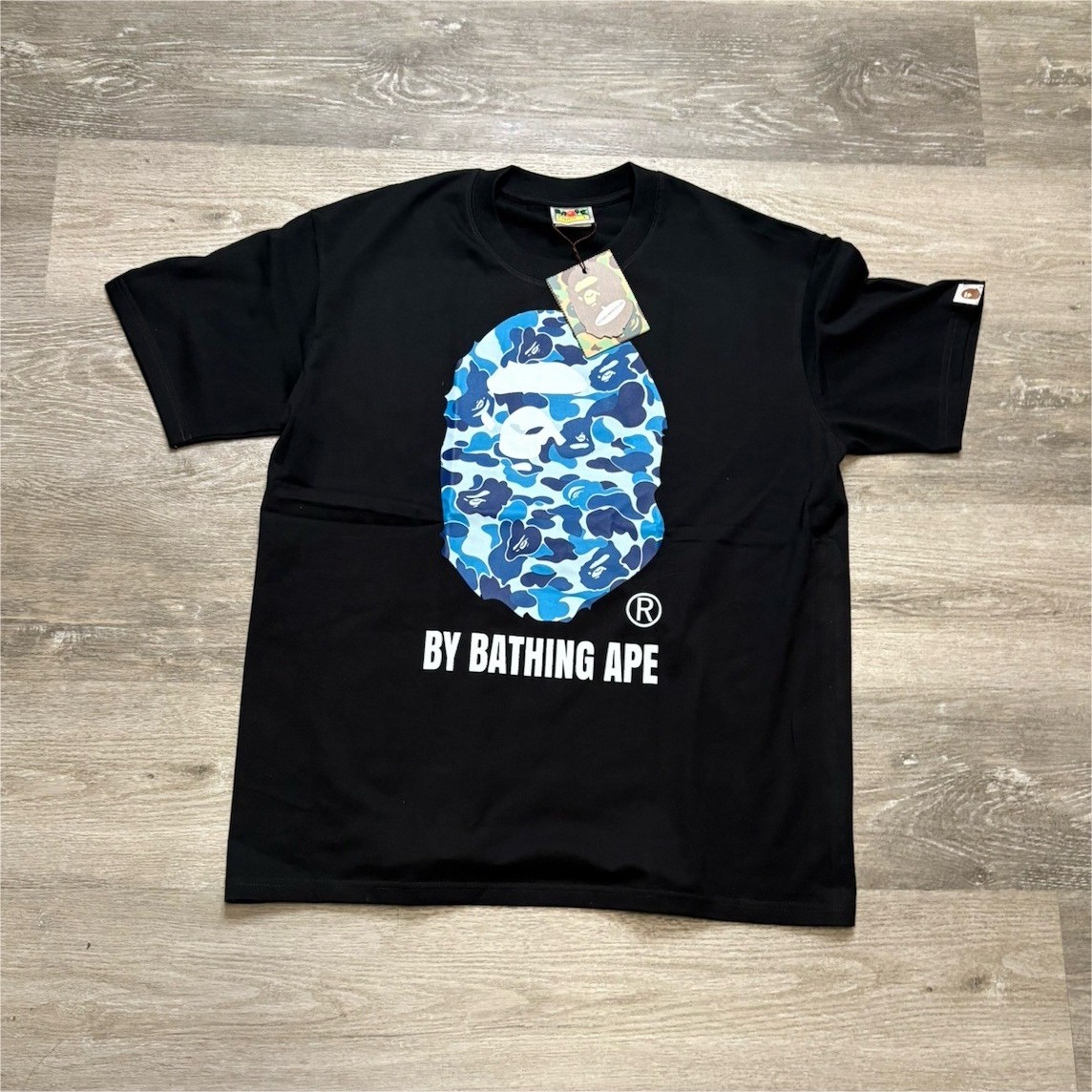 A Bathing Ape Ape Head Graphic Logo Tee Men’s Black Cotton Jersey Crew M *desc* gallery
