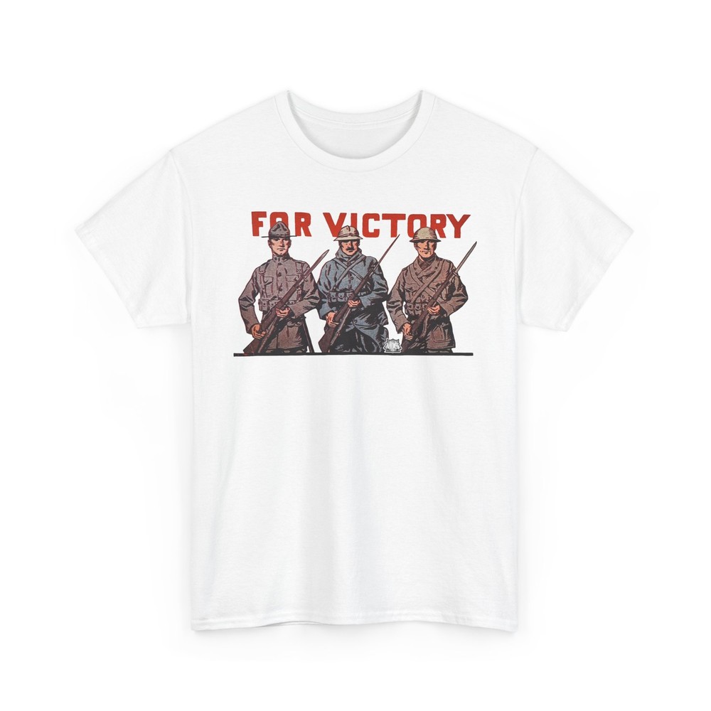 WW1 Postcard-Inspired ‘For Victory’ T-Shirt Soldiers Militaria Graphic T Shirt