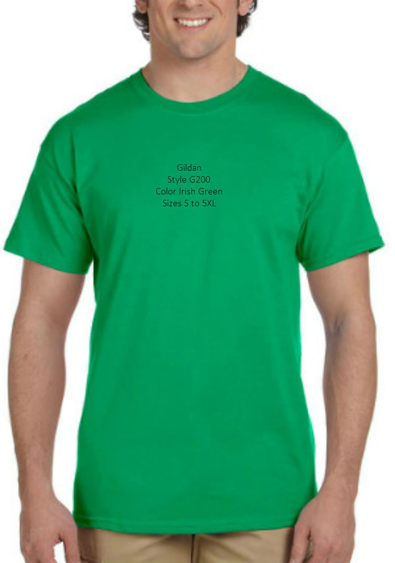 Gildan G200 Irish Green Ultra Cotton T Shirt G2000 Sizes S ~ 5XL Verde Ireland