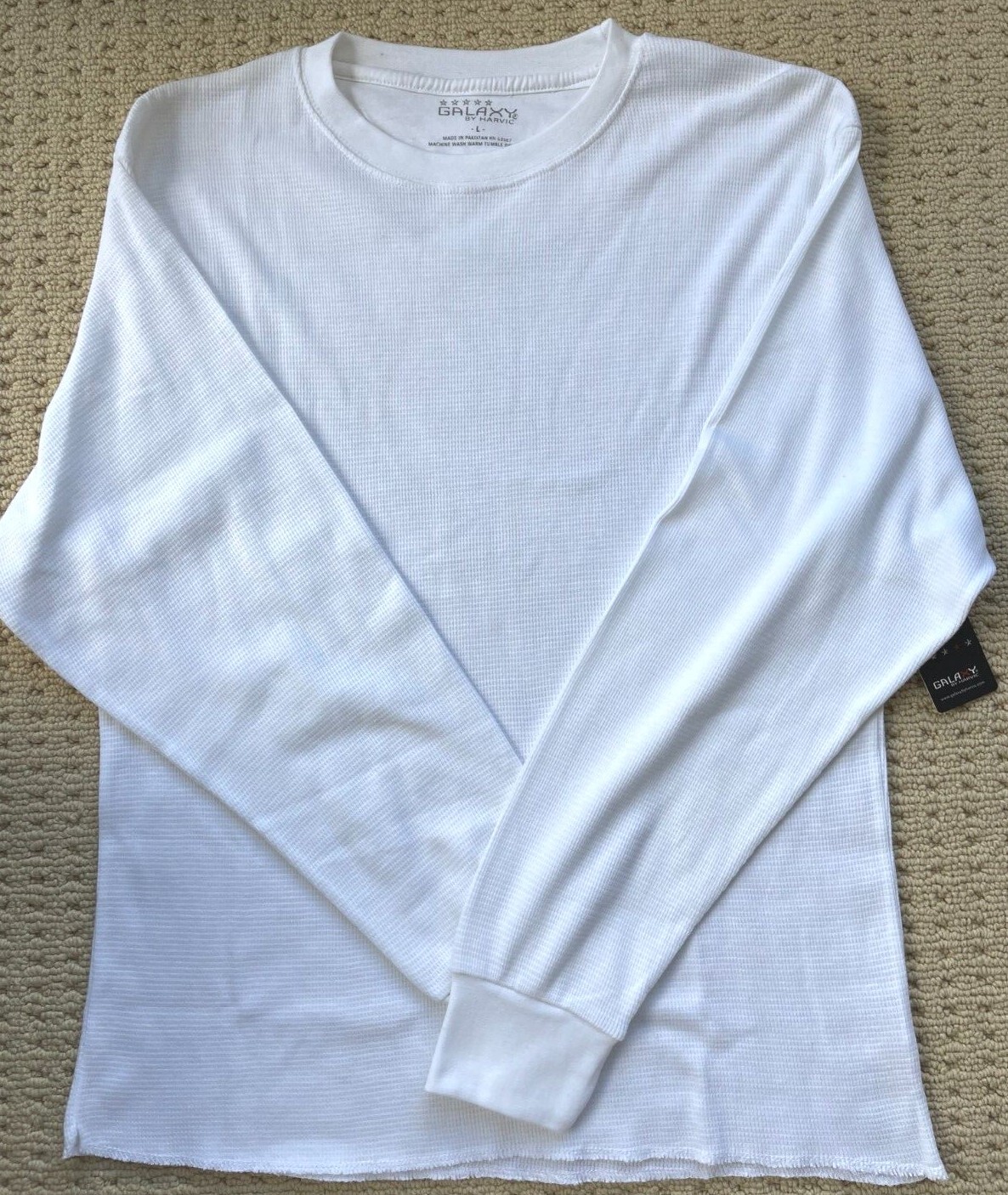 Men Thermal Long Sleeve Shirts Medium Weight Plain Crew Neck Galaxy Harvic New gallery