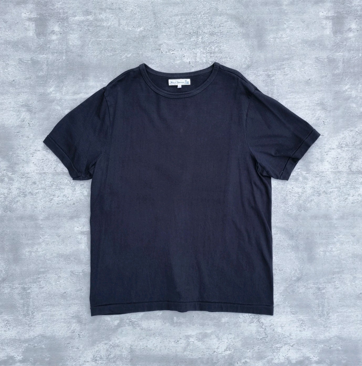 Merz b. Schwanen 215 Loopwheeled Classic Fit T-Shirt Men's 7/XL Navy Black gallery