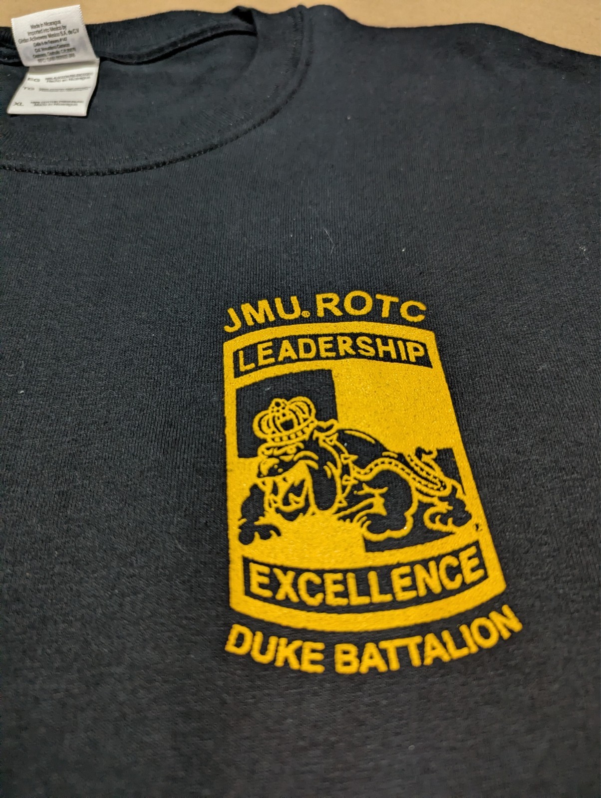 JMU ROTC Leadership Excellence Duke Battalio Crest Logo T-Shirt Size XL gallery