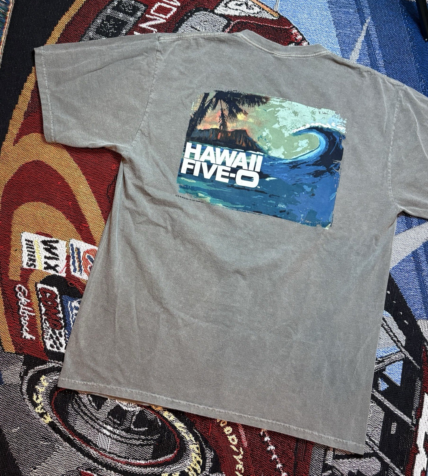 Hawaii Five-O Shirt TV Promo Crazy Shirts Men’s Large Dyed Gray Wash gallery