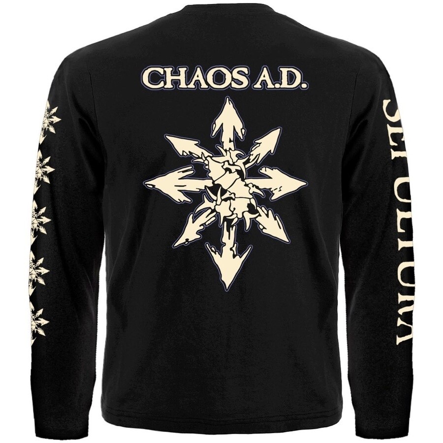 Sepultura "Chaos A.D." Long Sleeve Black T-Shirt obituary death slayer gallery