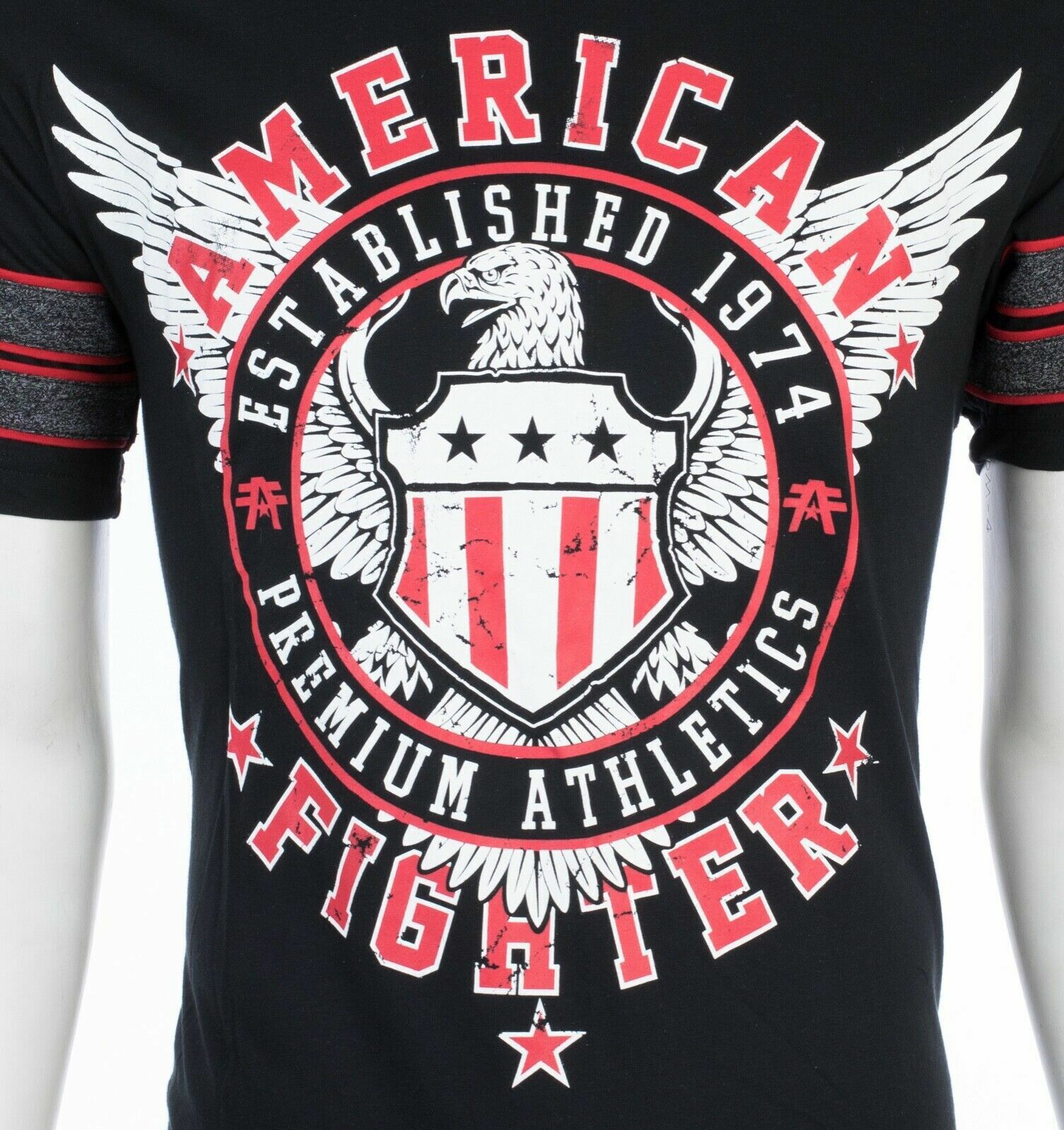 AMERICAN FIGHTER Excelsior Black Red Athletic Mens Crewneck T-shirt L-3XL NWT gallery