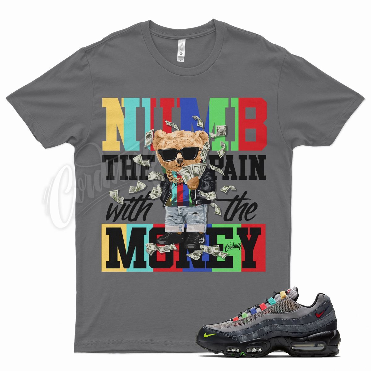 Grey NUMB T Shirt for N Air Max 95 SE Light Charcoal Evolution Icons 97