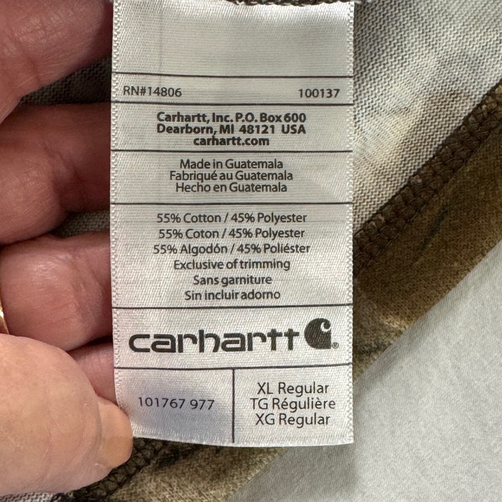 Carhartt Men's Size XL Reg Camo Realtree Force Relaxed Fit Long Sleeve T-Shirt gallery