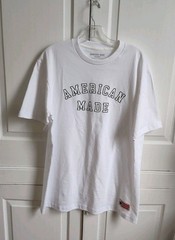 American Giant White Tee Shirt Mens Size Large “American Made” Graphic