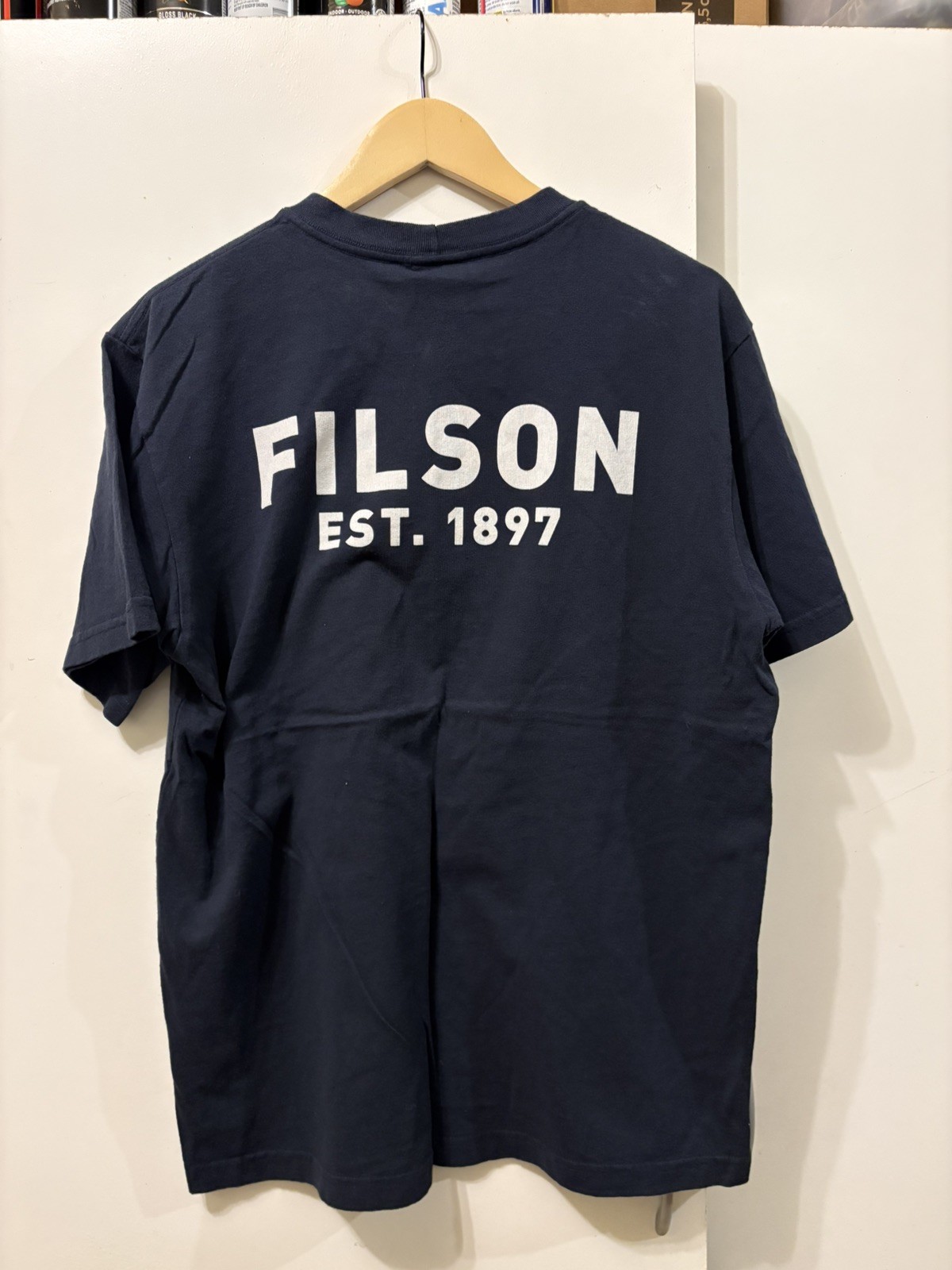Filson Popeye T-Shirt Made In USA Size M Black Short Sleeve gallery