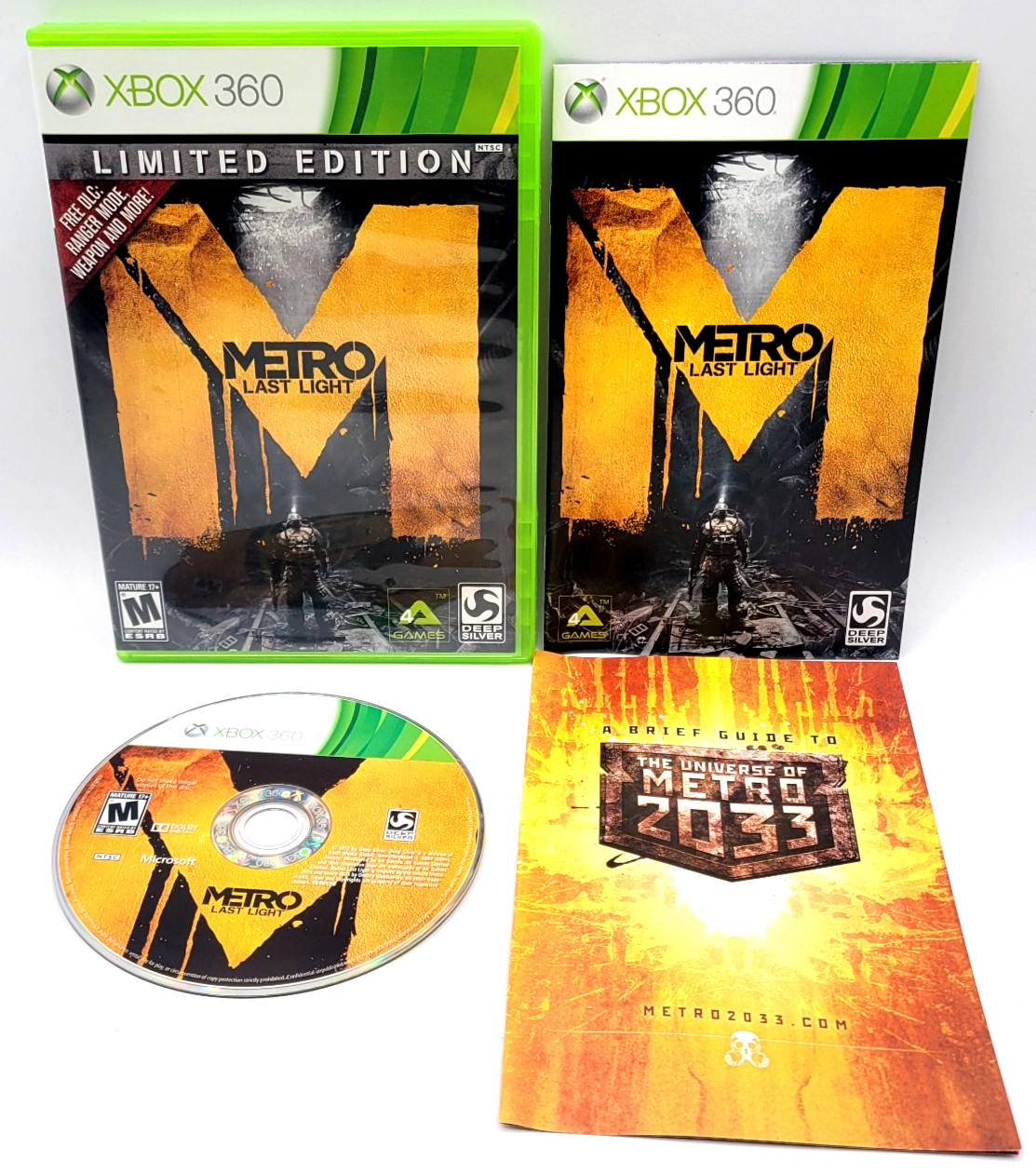 Metro: Last Light LIMITED EDITION (Microsoft Xbox 360, 2013) CIB COMPLETE IN BOX