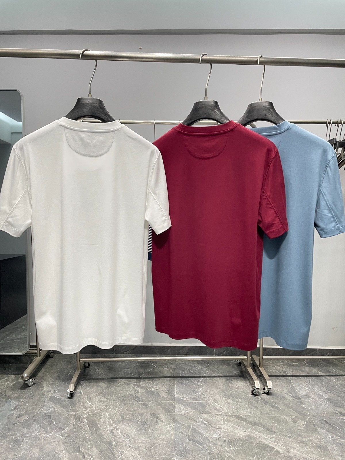 Brunello Cucinelli Men's Classic Print Casual Crew Neck T-Shirt Short Sleeve gallery