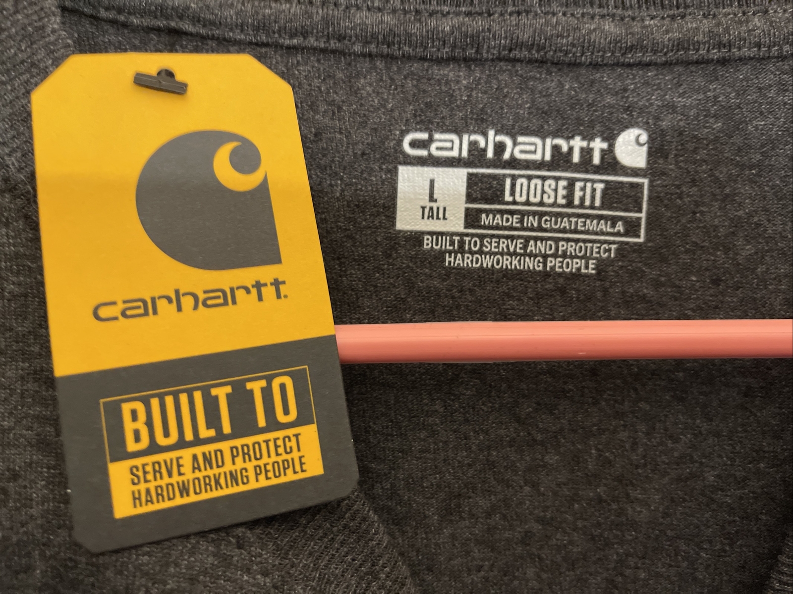 Carhartt T-Shirt Sz L Large Gray Heavy Short Sleeve Spellout TK0195-M gallery