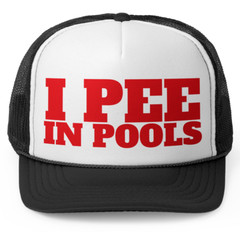 I PEE IN POOLS ~ Barfool ~ funny dare gag gift joke – Adult Trucker Cap Hat