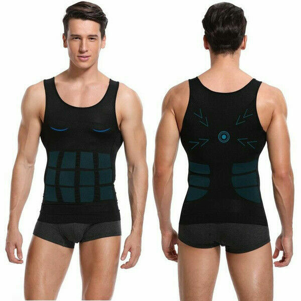 Men's Slimming Body Shaper Workout Shirt Muscle Sleeveless Bodybuilding Tank Top gallery