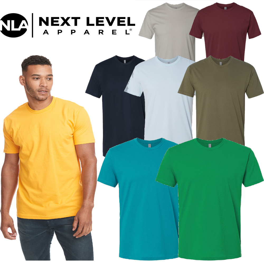 Next Level Apparel Unisex Cotton Plain Crew Neck Short Sleeves T-Shirt 3600 gallery