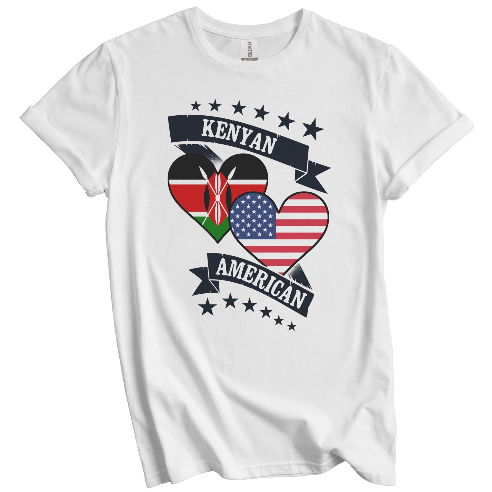 Kenyan American Heart Flags Kenya America T-Shirt gallery